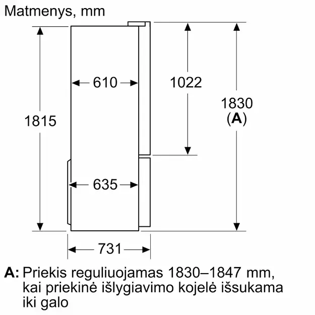 Prancūziško tipo šaldytuvas BOSCH